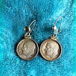 Vintage dime earrings from the 50s